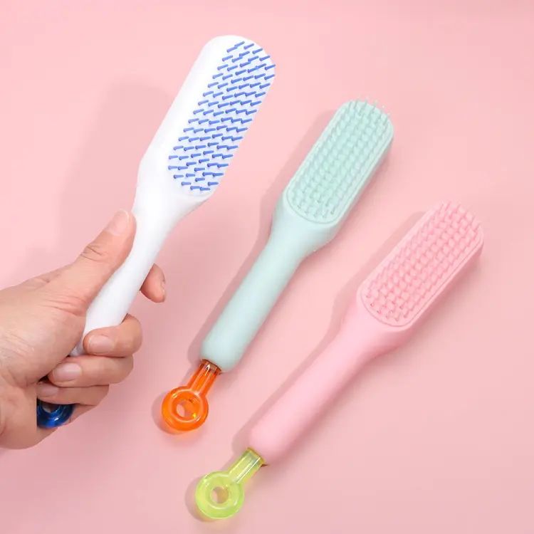 Self Cleaning Anti Static Massage Comb Retractable Cleaning Hair - Image 6